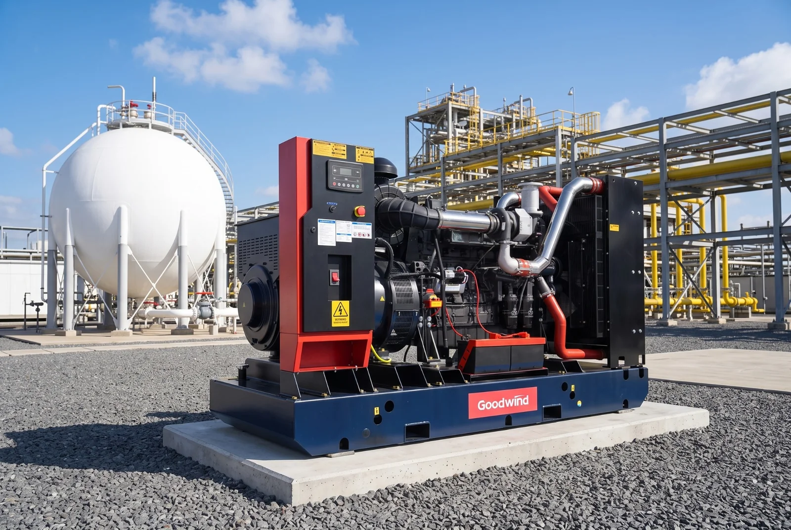Goodwind industrial gas generator set installed at a process plant