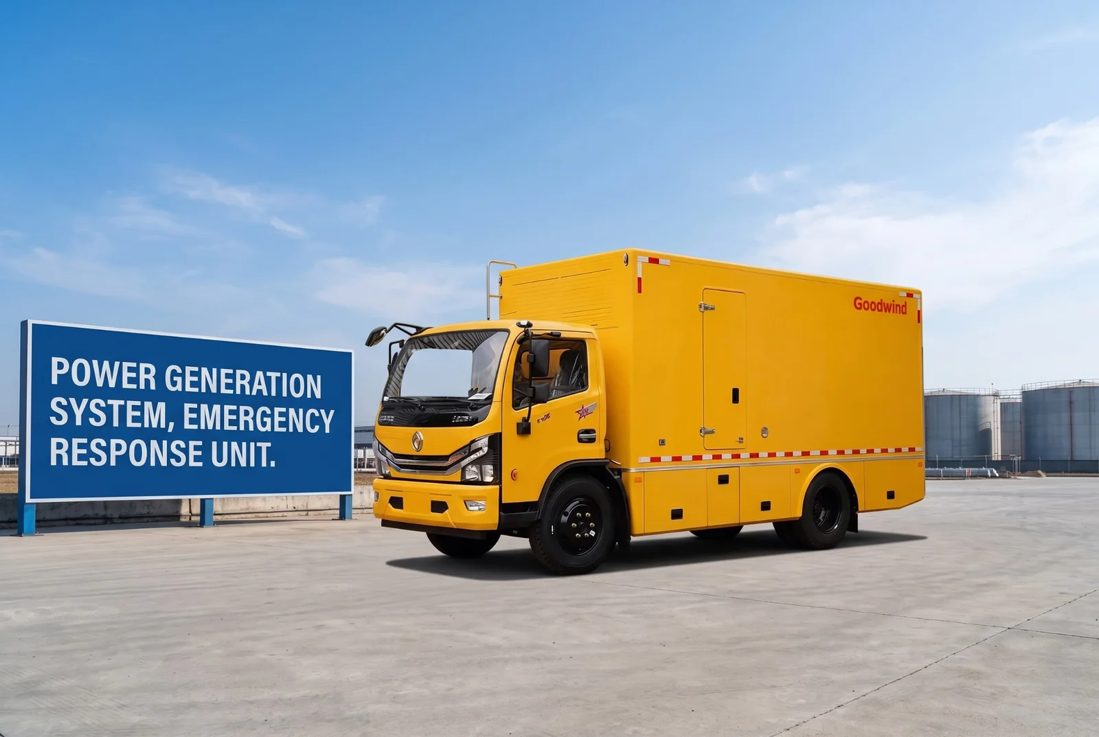 Goodwind mobile emergency power generator truck for rapid industrial backup power